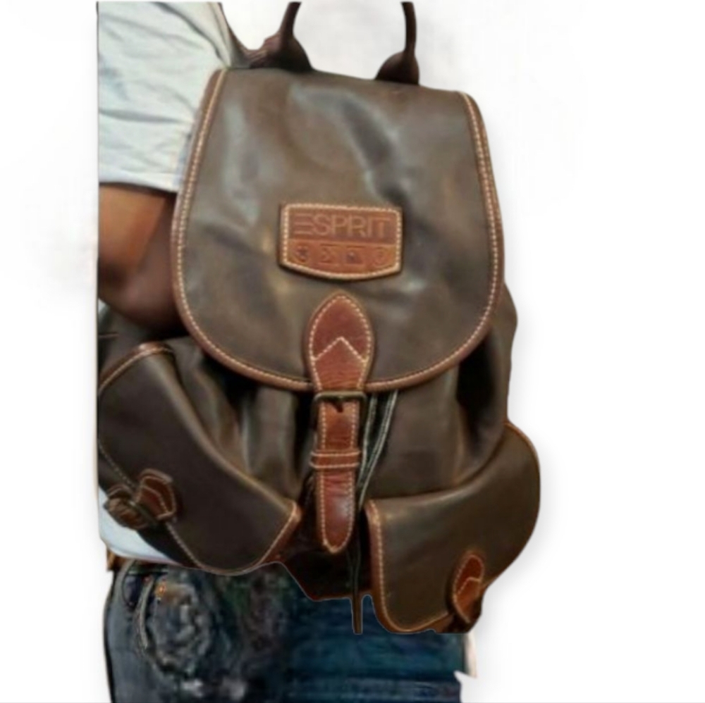 Vintage Esprit Brown Backpack - Picture 2 of 8